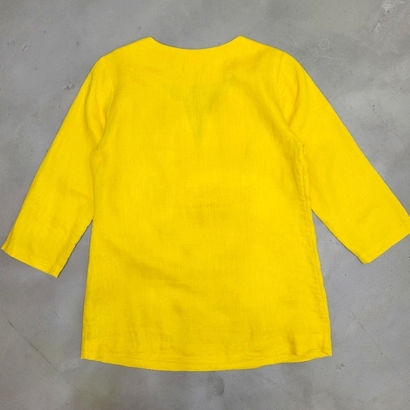 [Like New] Boden 100% Linen Keyhole Neck 3/4 Sleeve Tunic Size 4 - Picture 8 of 9